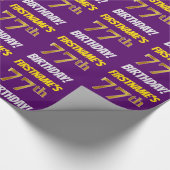 Lila, Imitate/Nachahmungs-Gold, "77. GEBURTSTAG" Geschenkpapier (Ecke)