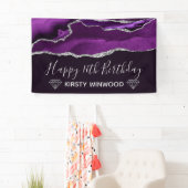Lila & Imitate Silver Glitzer Agate Sweet 16 Banner (Insitu)