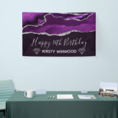 Lila & Imitate Silver Glitzer Agate Sweet 16 Banner (Messeveranstaltung)