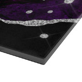 Lila & Imitate Silver Glitzer Marbour Agate Monogr Schneidebrett (Ecke)