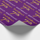 Lila, Imitation Gold Look "7. BIRTHDAY" Geschenkpapier (Ecke)