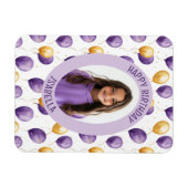 Lila Imitats Gold Balloons Foto Magnet (Horizontal)