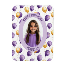 Lila Imitats Gold Balloons Foto Magnet