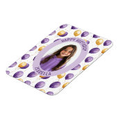 Lila Imitats Gold Balloons Foto Magnet (Linke Seite)