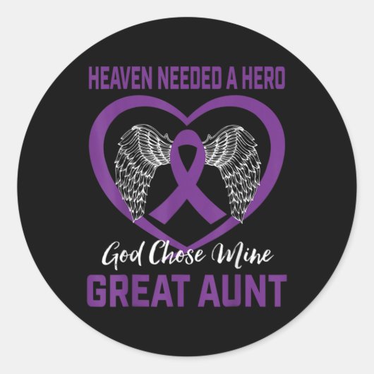 Lila in Erinnerung an den großen Tante - Bauchspei Runder Aufkleber (Vorderseite)