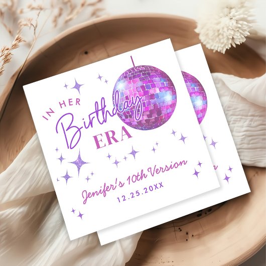 Lila in meiner Geburtsstunde Serviette