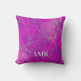 Lila in rosa Netzwerklinien Abstrakt Kissen