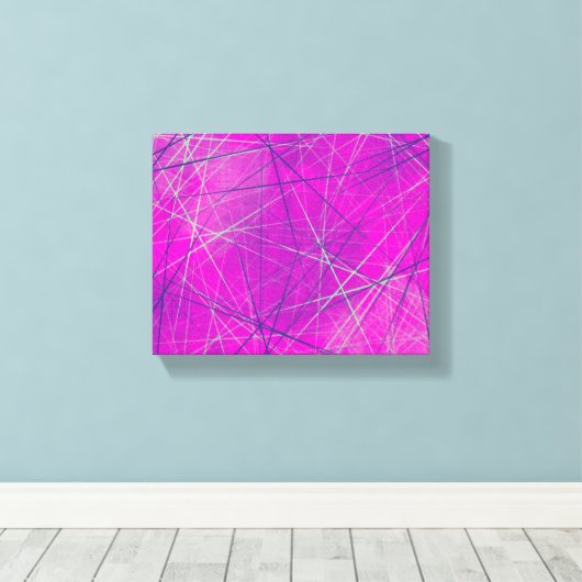 Lila in rosa Netzwerklinien Abstrakt Leinwanddruck (Insitu (Holzboden))