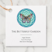 Lila Indigo Butterfly Mystical Mandala Türkis Geschenkanhänger (Vorderseite)