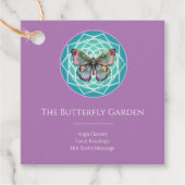 Lila Indigo Butterfly Mystical Mandala Türkis Geschenkanhänger (Vorderseite)