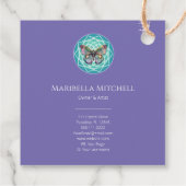 Lila Indigo Butterfly Mystical Mandala Türkis Geschenkanhänger (Rückseite)