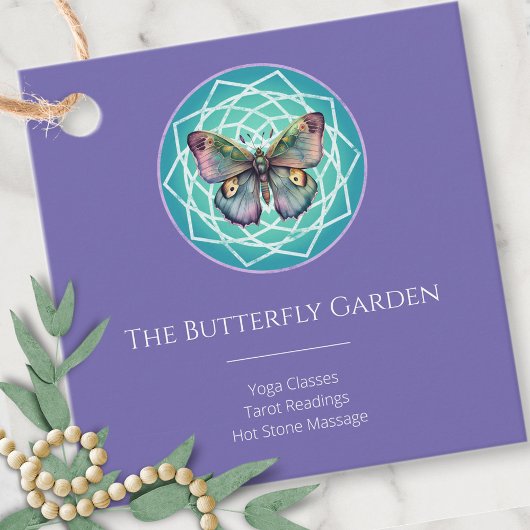 Lila Indigo Butterfly Mystical Mandala Türkis Geschenkanhänger