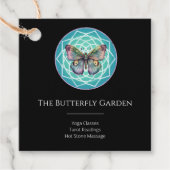 Lila Indigo Butterfly Mystical Mandala Türkis Geschenkanhänger (Vorderseite)