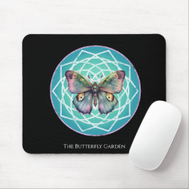 Lila Indigo Butterfly Mystical Mandala Türkis Mousepad