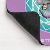 Lila Indigo Butterfly Mystical Mandala Türkis Mousepad (Ecke)