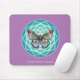 Lila Indigo Butterfly Mystical Mandala Türkis Mousepad