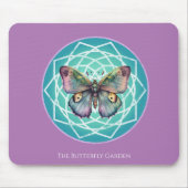 Lila Indigo Butterfly Mystical Mandala Türkis Mousepad (Vorne)
