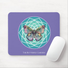 Lila Indigo Butterfly Mystical Mandala Türkis Mousepad