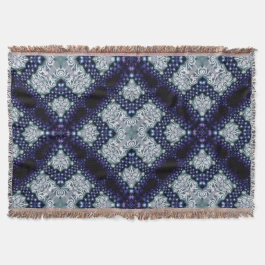 Lila Indigo Essence mittelalterliches Woven Throw Decke (Vorderseite)