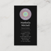 Lila Indigo Gold Türkise Mandala Metaphysische Visitenkarte (Rückseite)