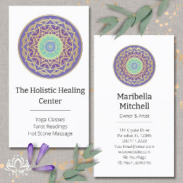 Lila Indigo Gold Türkise Mandala Metaphysische Visitenkarte
