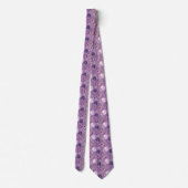 Lila Indigo Muster Blume Floral Neck Tie Krawatte (Rückseite)