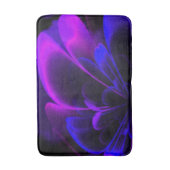 Lila Indigo Stylisierte Blume Half Corolla Badematte (Vorderseite Vertikal)
