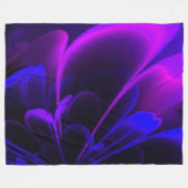 Lila Indigo Stylisierte Blume Half Corolla Fleecedecke (Vorderseite (Horizontal))