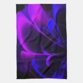 Lila Indigo Stylisierte Blume Half Corolla Geschirrtuch (Vertikal)