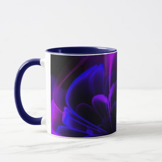Lila Indigo Stylisierte Blume Half Corolla Tasse (Links)