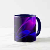 Lila Indigo Stylisierte Blume Half Corolla Tasse (VorderseiteRechts)