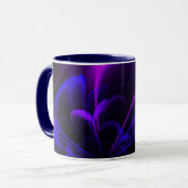 Lila Indigo Stylisierte Blume Half Corolla Tasse (Vorderseite Links)