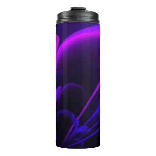 Lila Indigo Stylisierte Blume Half Corolla Thermosbecher
