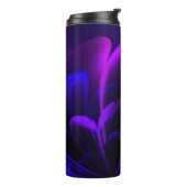 Lila Indigo Stylisierte Blume Half Corolla Thermosbecher (Nach links gedreht)