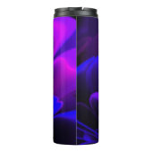 Lila Indigo Stylisierte Blume Half Corolla Thermosbecher (Rückseite)