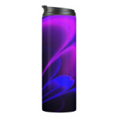 Lila Indigo Stylisierte Blume Half Corolla Thermosbecher (Nach rechts gedreht)