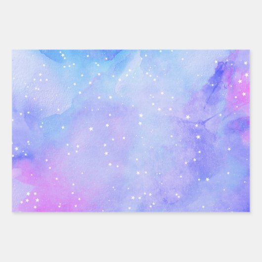 Lila Indigostars Geschenkpapier Set (Vorderseite 2)
