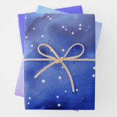 Lila Indigostars Geschenkpapier Set (Beispiel)