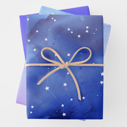 Lila Indigostars Geschenkpapier Set (Beispiel)