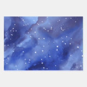 Lila Indigostars Geschenkpapier Set (Vorderseite)