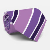 Lila Indigostreifen mit weißer Diagonalcreme Strei Krawatte (Gerollt)