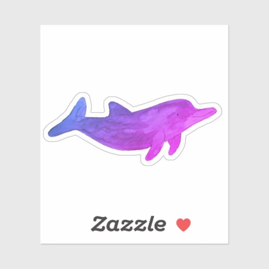 Lila Indigowasser-Dolphin Aufkleber (Blatt)