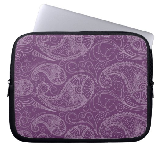 Lila Indischer Henna Laptop Sleeve (Vorderseite)