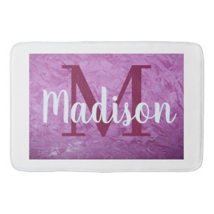 Lila individuelle Marmor-Monogramm Personalisiert Badematte