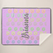 Lila Individuelle Name Donut Sherpa Blanket Sherpadecke (Vorderseite (Horizontal))