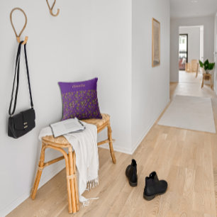 Lila Individuelle Name Floral Women Name Kissen