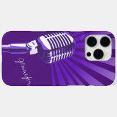 Lila individuelle Name für Retro-Mikrofon Case-Mate iPhone Hülle (Rückseite (Horizontal))