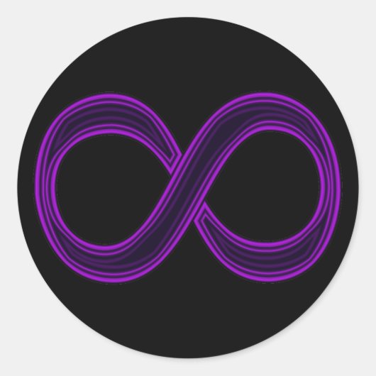 Lila Infinity-Symbol-Aufkleber Runder Aufkleber (Vorderseite)