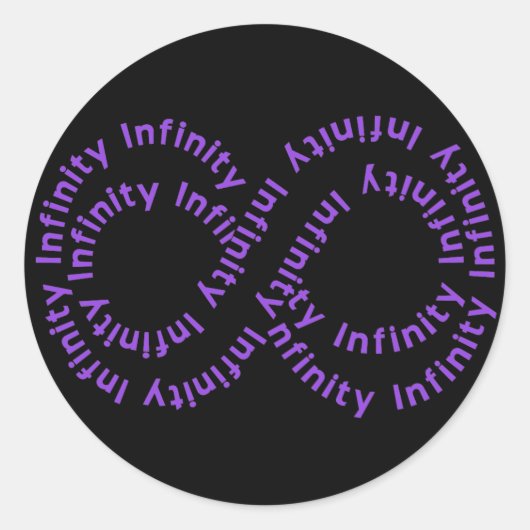 Lila Infinity-Symbol-Aufkleber Runder Aufkleber (Vorderseite)