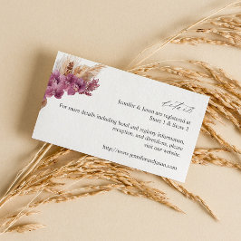 Lila Informationen zu Floral Boho Begleitkarte